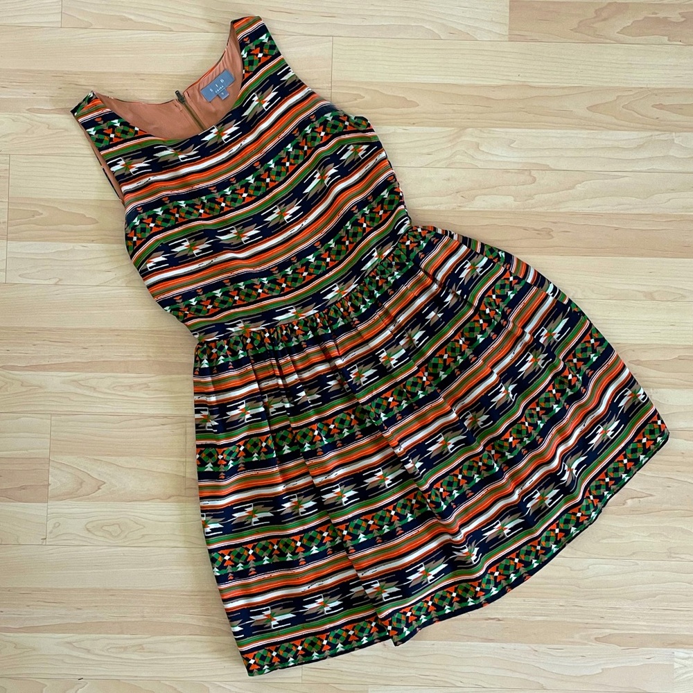 Patterned multicolor sleeveless dress
